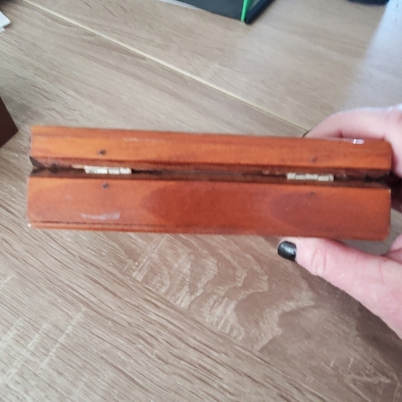 Handmade in Poland trinket wooden box. With red velvet inside. VINTAGE - Picture 6 of 8